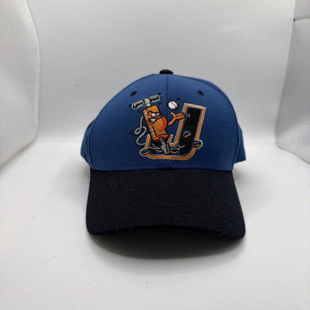 Vintage Zephyr Joliet Jackhammers Snapback Navy Blue Wool Minor League Embroider